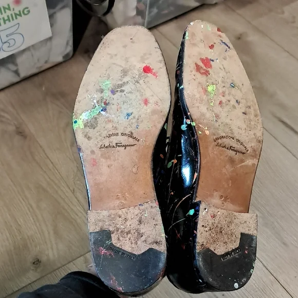 Salvatore Ferragamo Black Multicolor Oxfords - Picture 8 of 10